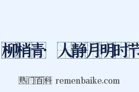 柳梢青·人静月明时节是什么意思的图片
